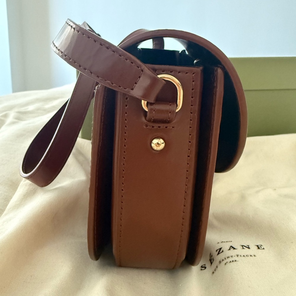 Sézane Claude Bag – Glossy Chocolate Leather, Excellent Condition - Picture 2 of 8